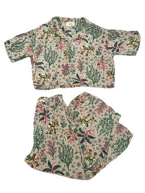 Printfresh Small Petite Eco Satin Wildest Dreams Pajama Set Camel’s Courtyard